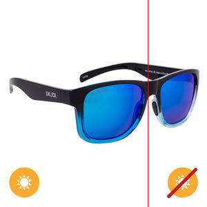 Solize Into the Sun-Black and Clear to Blue by DelSol for Unisex-1 Pc Sunglasses